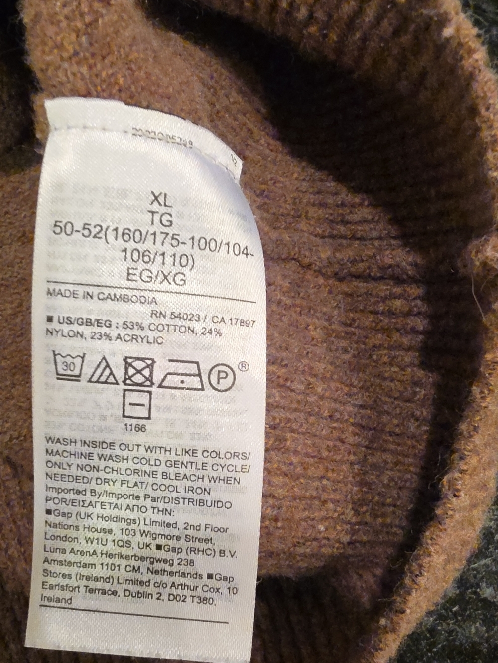 GAP Womens Cafe Brown V Neck Pullover Sweater GUC XL - Picture 6 of 8